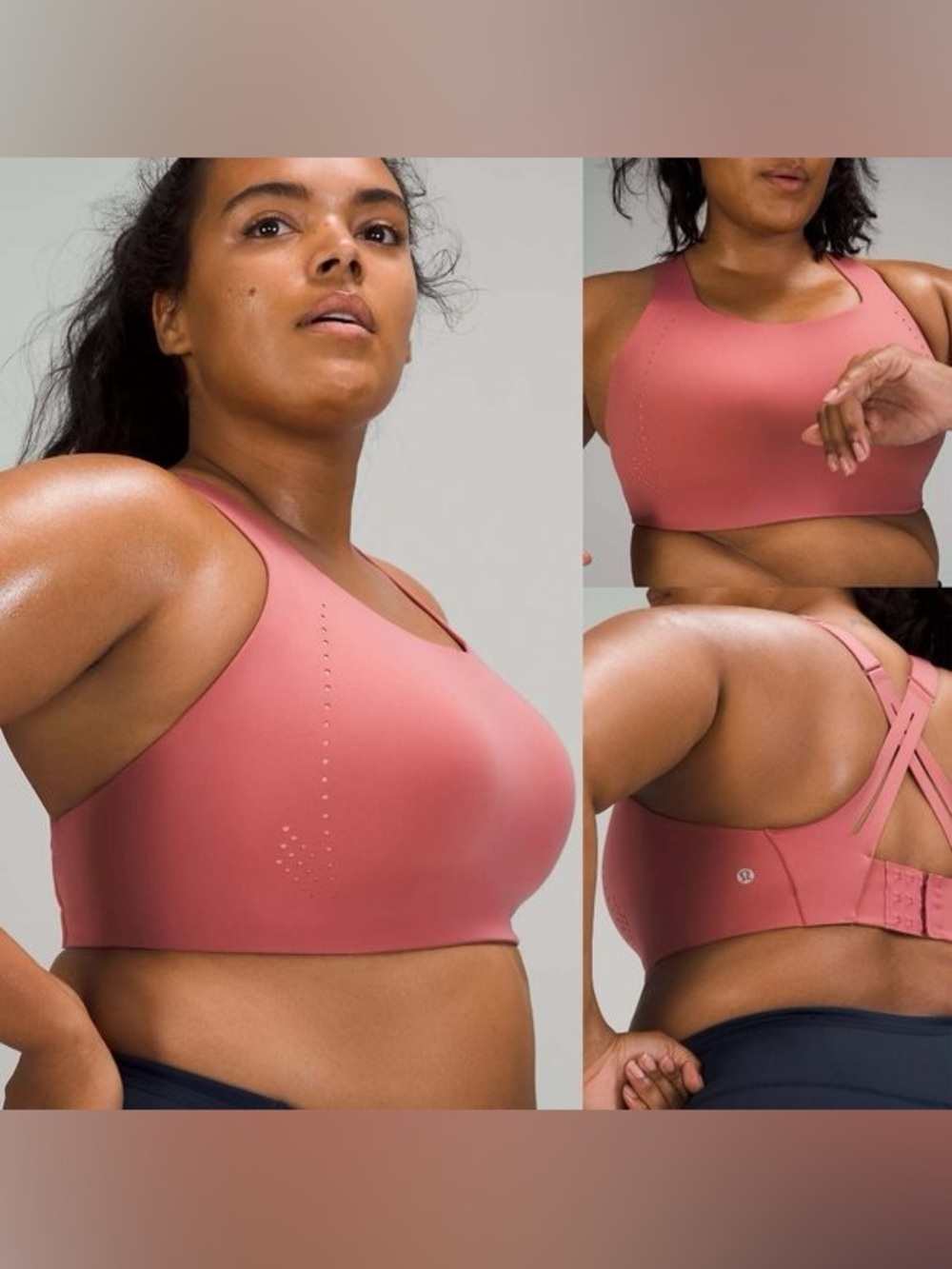 Lululemon AirSupport Bra *High Support Size 34DDD Pink Gym Workout Yoga